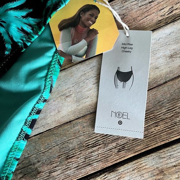 NWT Fe Noel Target Feathered Palm Print High Leg Cheeky Bikini Bottom Size XXL - Picture 10 of 11